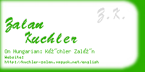 zalan kuchler business card